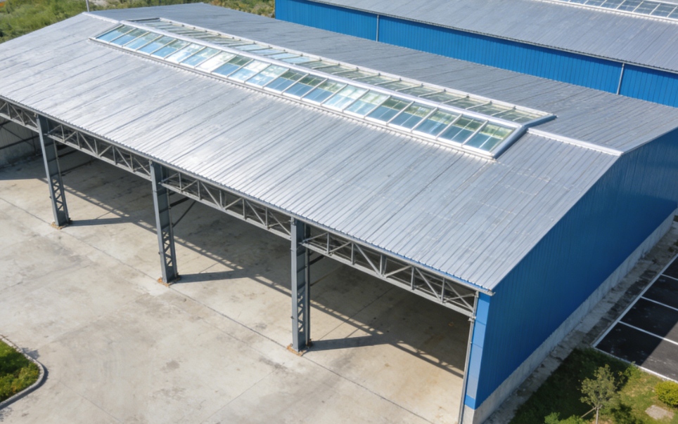 Industriegebäude mit Stahlkonstruktion