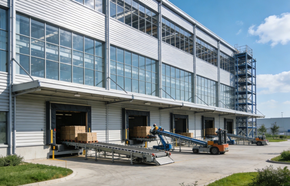 Entrepôts automatisés de grande hauteur à structure métallique