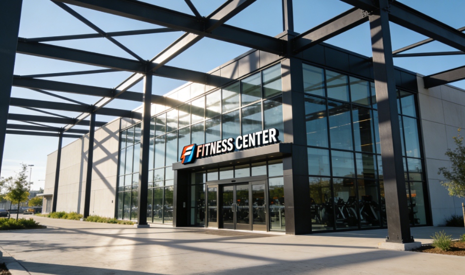 鉄骨構造のフィットネスセンター