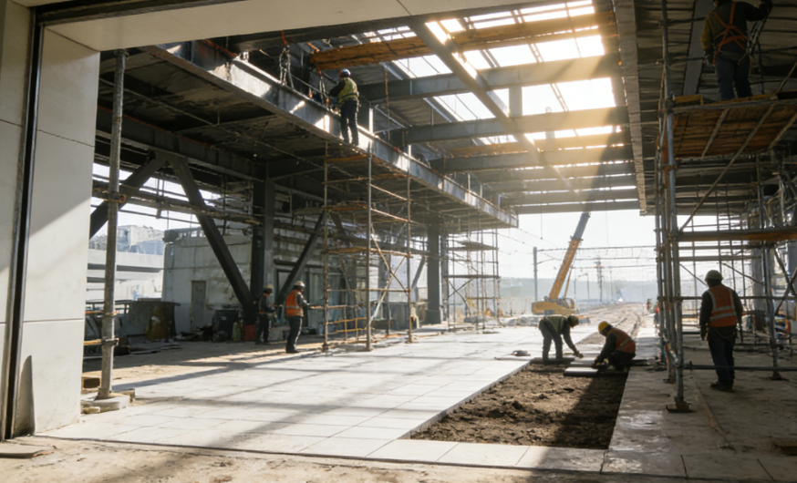 Muundo wa chuma kituo cha reli ya mwendo kasi