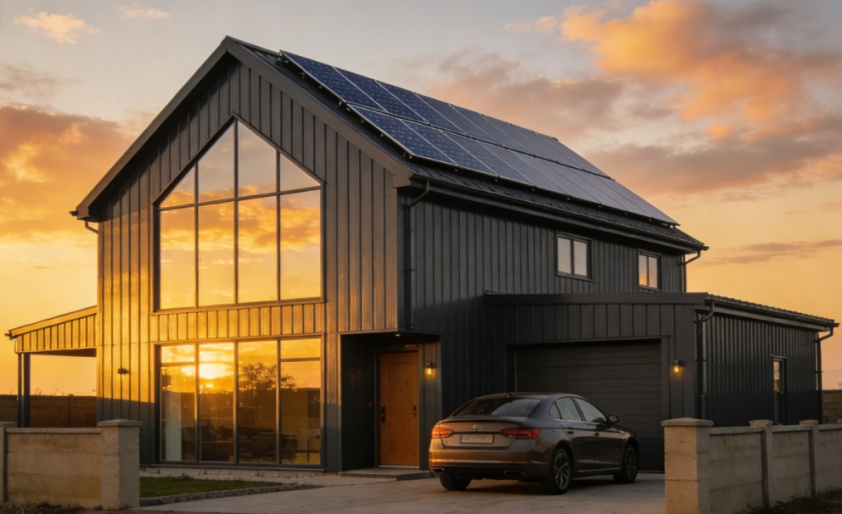 Villen mit Stahlkonstruktion