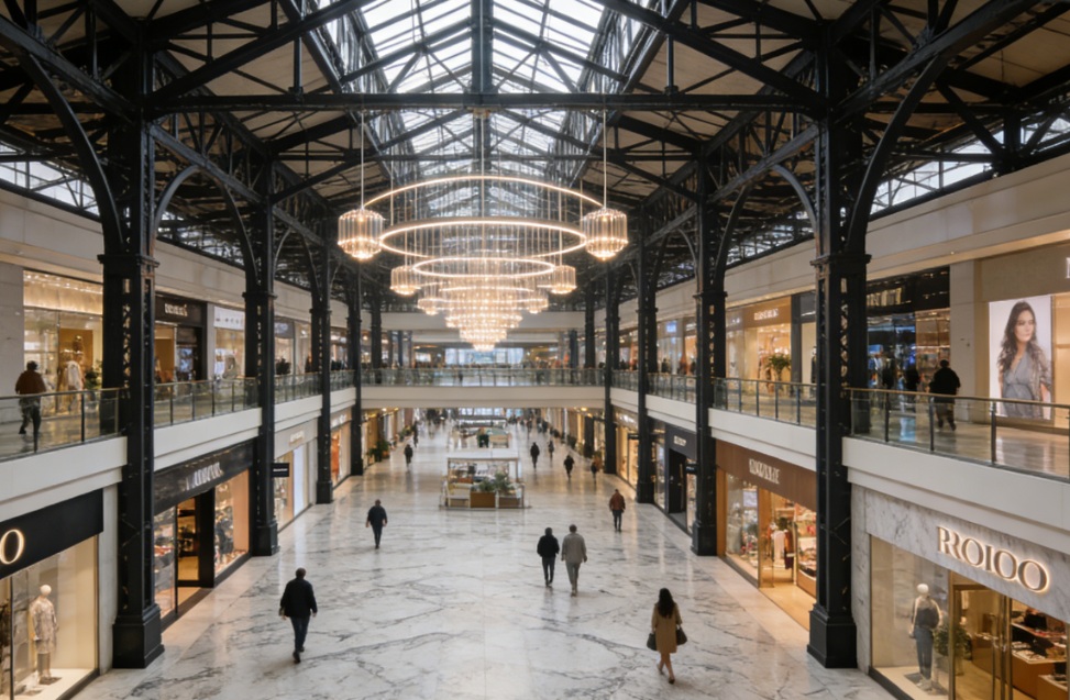 Großflächige Stahlkonstruktionen für Supermärkte