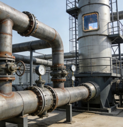 Système de traitement des gaz de combustion à double tour en structure métallique