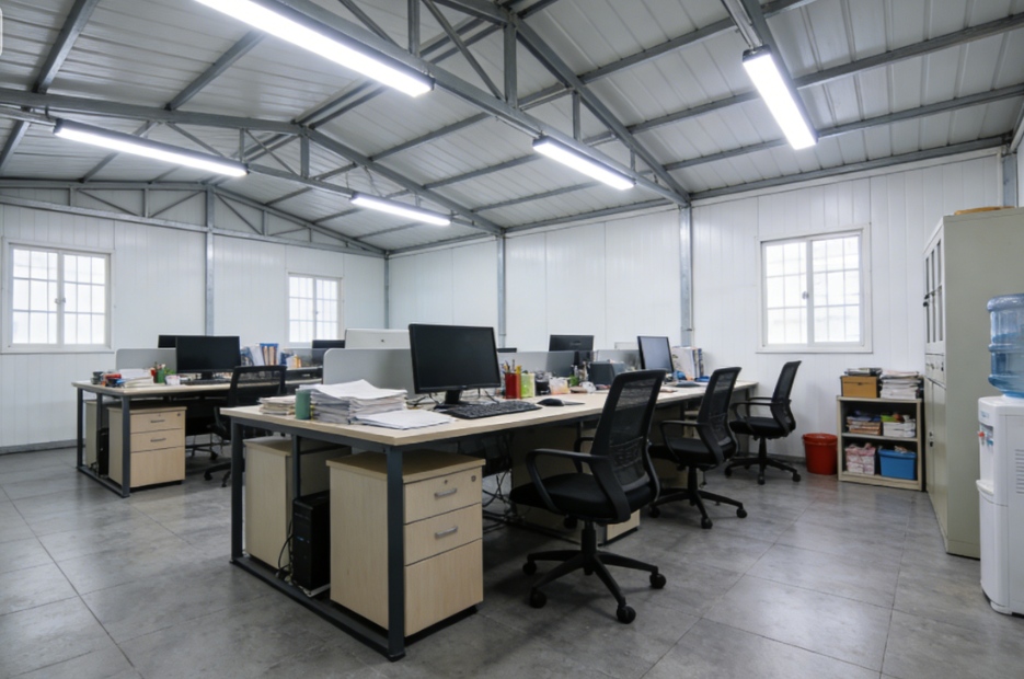 Edificios de oficinas temporales con estructura de acero