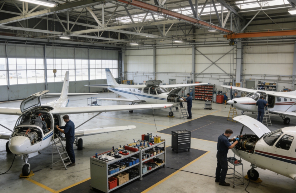 Hangars de maintenance d'aéronefs à structure métallique