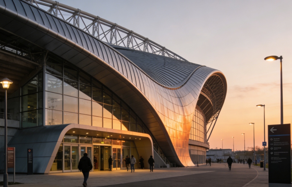 ginásio com estrutura em aço