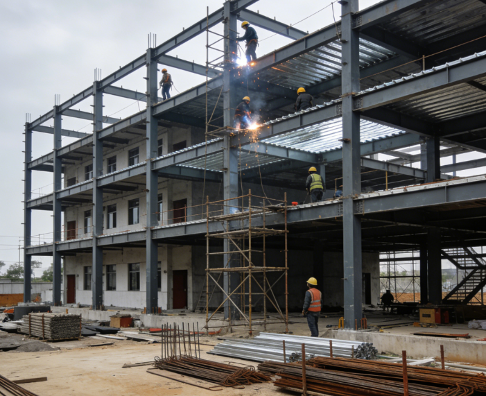 Здание общежития со стальной конструкцией