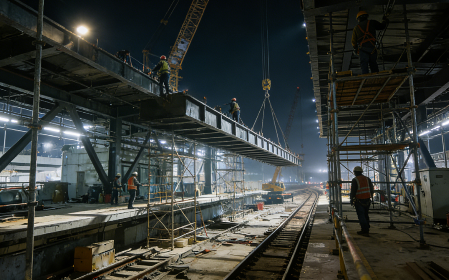 Muundo wa chuma kituo cha reli ya mwendo kasi