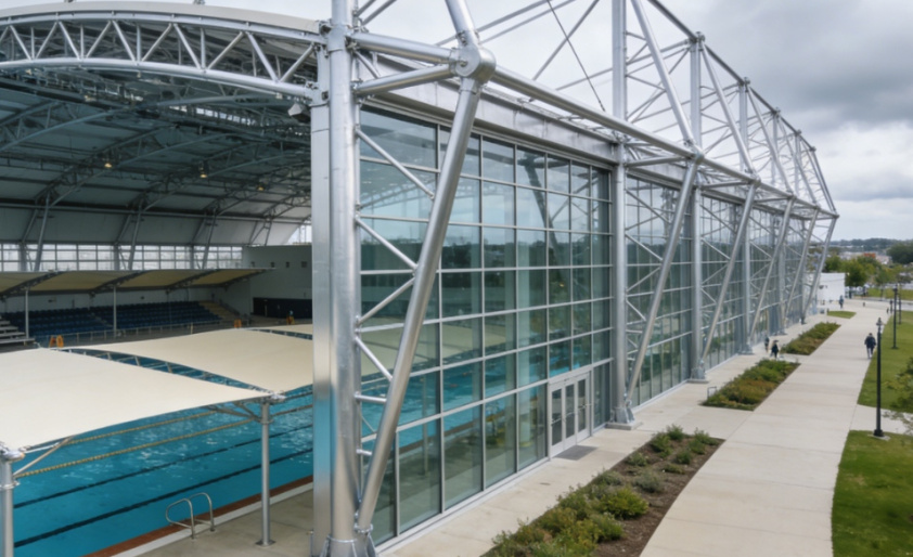 Centros de natación con estructura de acero