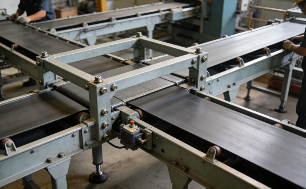 máquina de correia transportadora com estrutura de aço