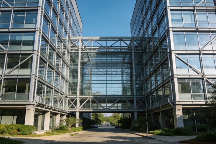 Edifício de escritórios com estrutura em aço