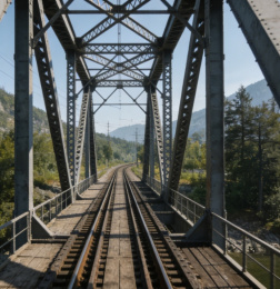 Chemin de fer à structure métallique