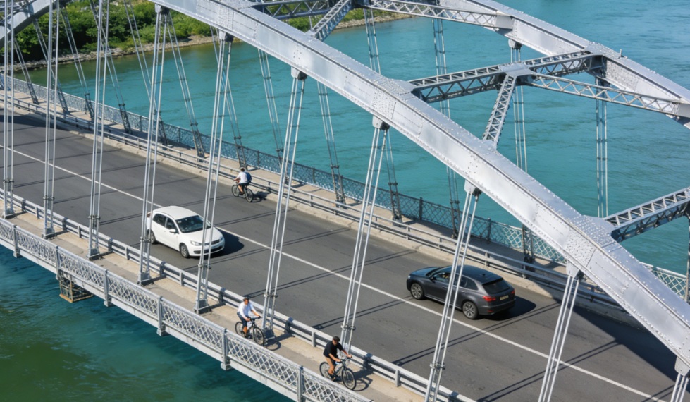 Stahlkonstruktion Flussüberquerungsbrücke