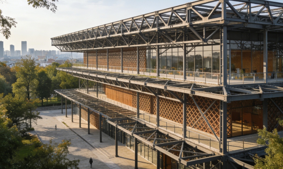 Kulturpavillon mit Stahlkonstruktion