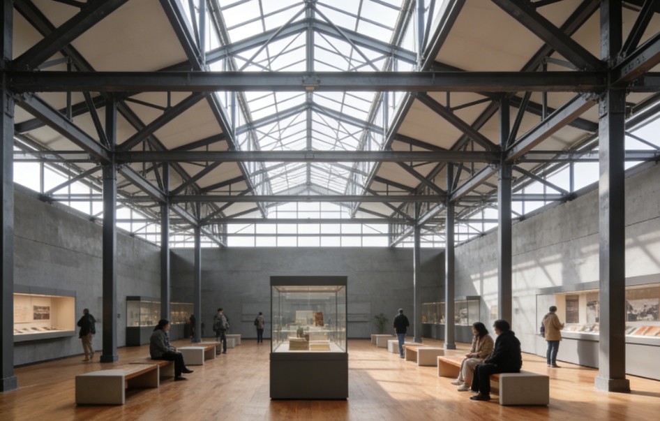 Kulturpavillon mit Stahlkonstruktion