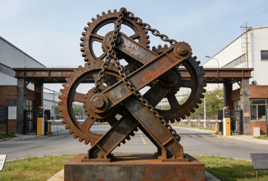 Stalen structuur sculptuur