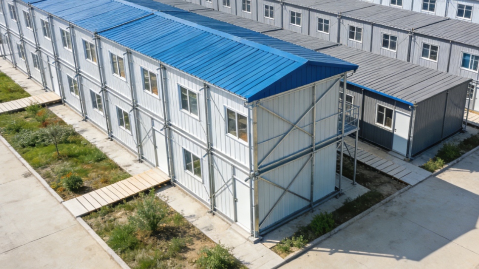 Alojamento temporário em estrutura de aço para acampamento