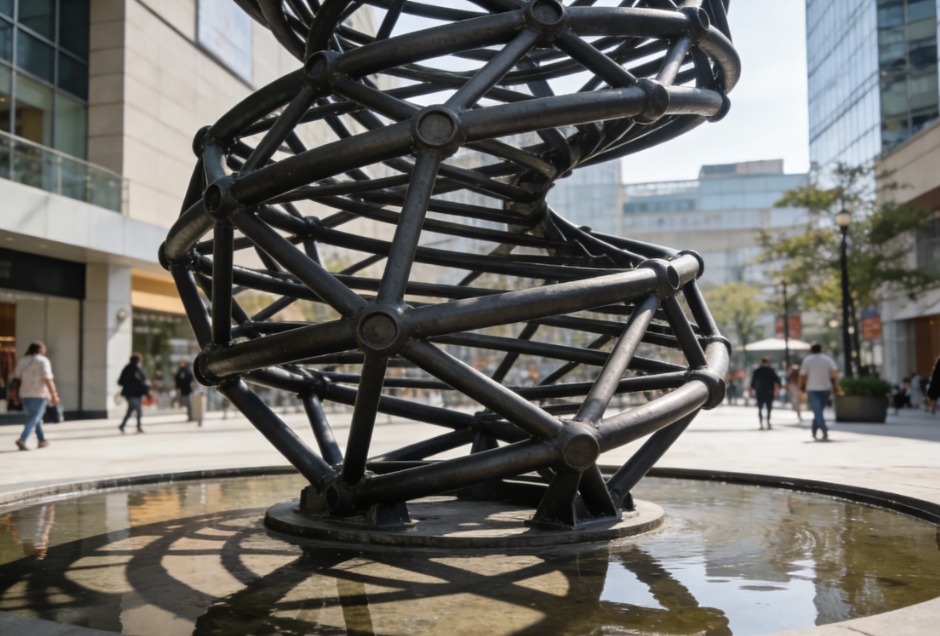 Stalen structuur sculptuur