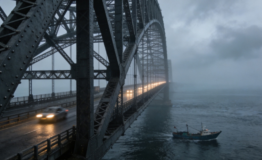 Pontes sobre o mar com estrutura em aço