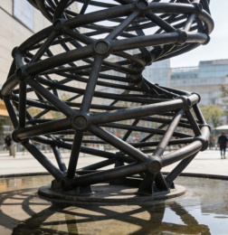 Stalen structuur sculptuur