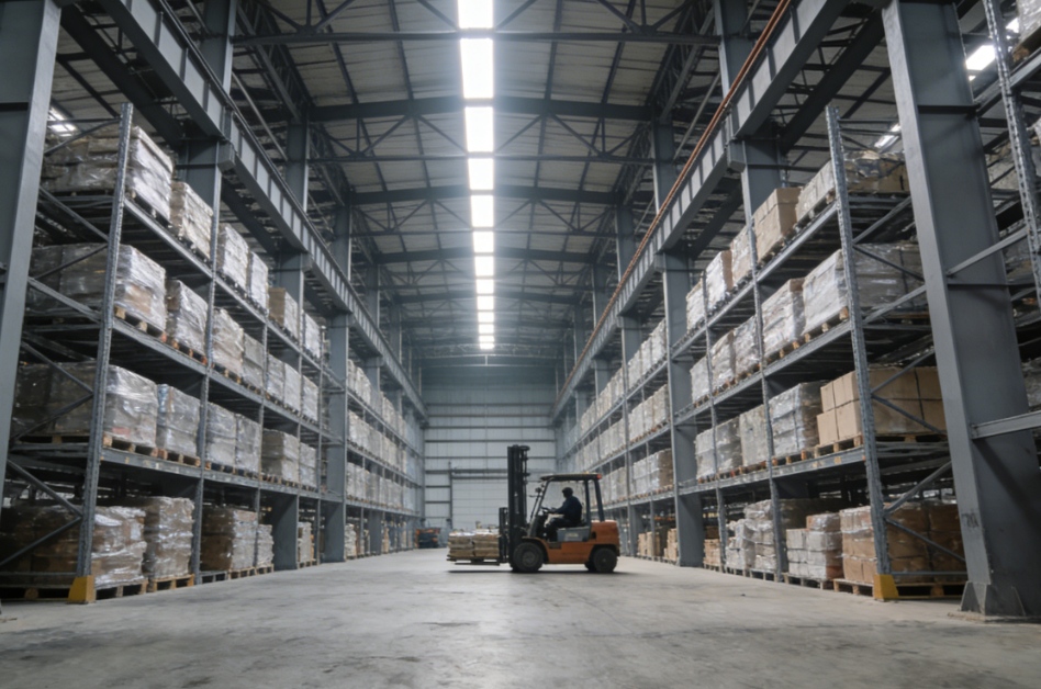 Entrepôt et installation de stockage en structure métallique