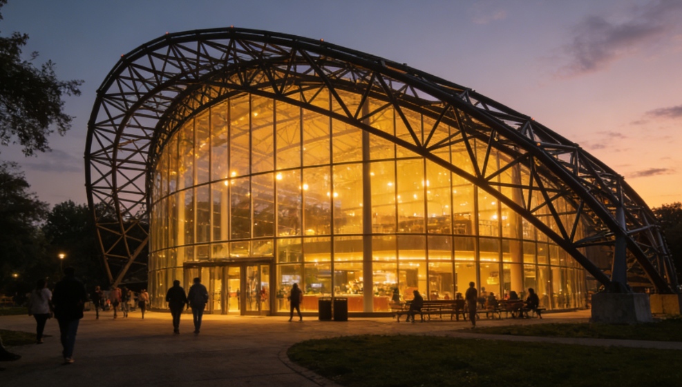 Banketzalen met stalen constructie