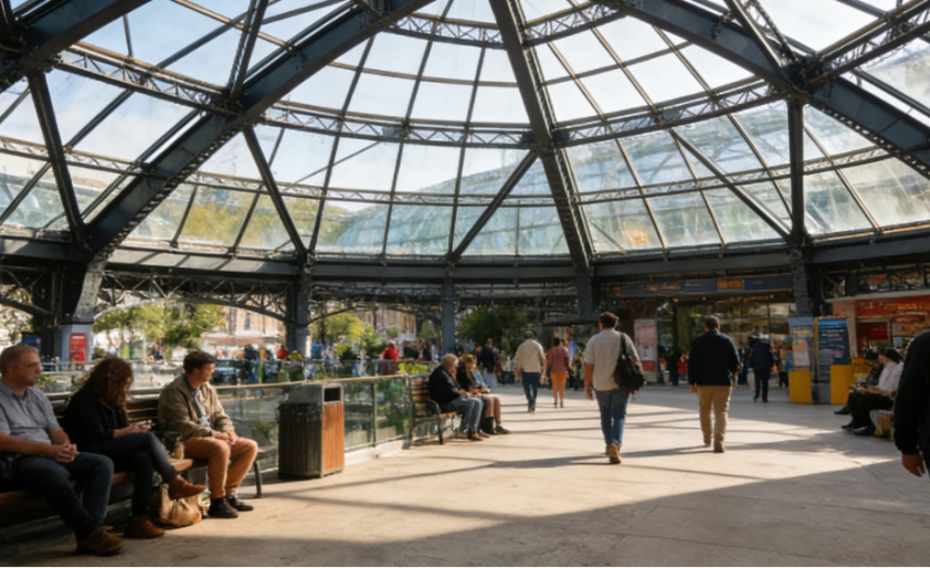 Stalen structuurkoepel